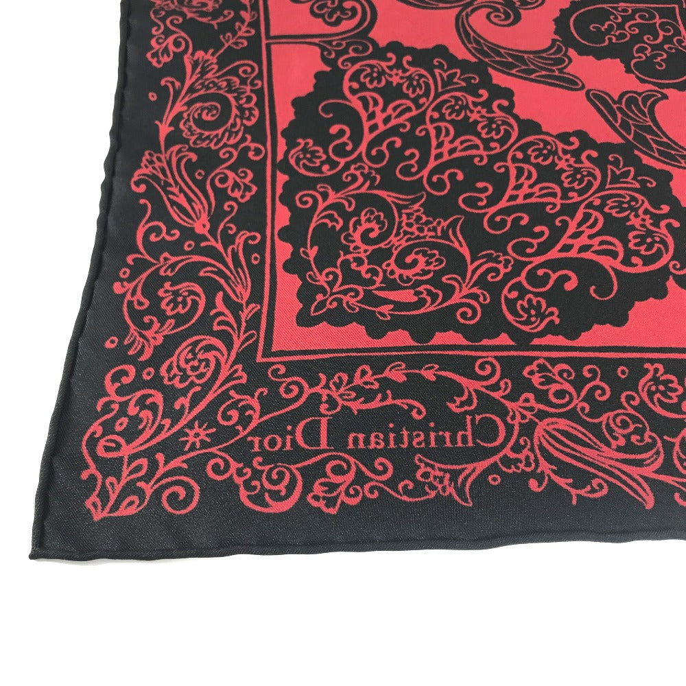 Dior scarf silk black logo paisley Women Used Authentic