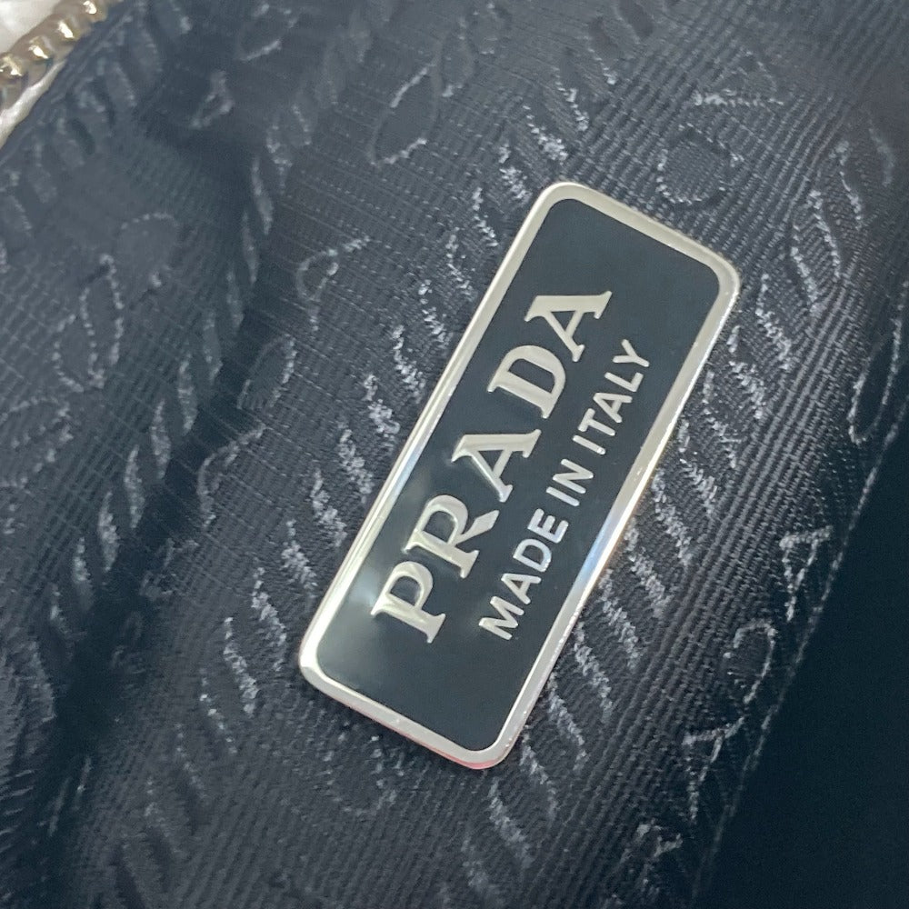 PRADA Tote Bag 1NE515 fabric white terry mini Re-Edition 2000 SPUGNA logo bag Women Used Authentic