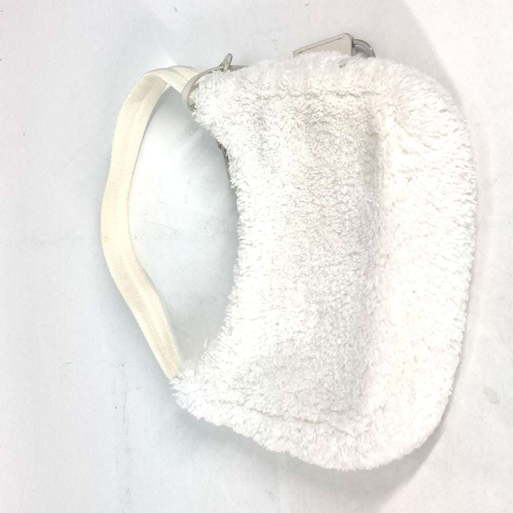 PRADA Tote Bag 1NE515 fabric white terry mini Re-Edition 2000 SPUGNA logo bag Women Used Authentic
