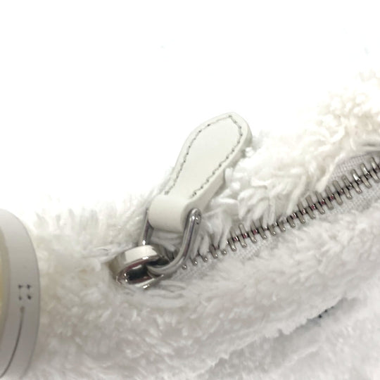 PRADA Tote Bag 1NE515 fabric white terry mini Re-Edition 2000 SPUGNA logo bag Women Used Authentic