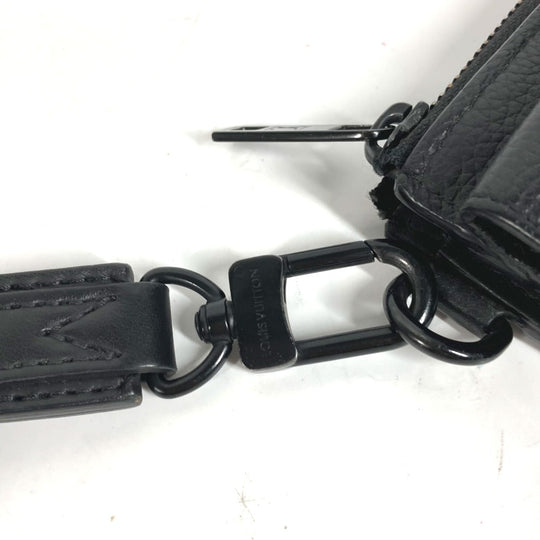 LOUIS VUITTON Long Wallet Purse M69831 Grain leather black Aerogram Zippy wallet mens Used Authentic