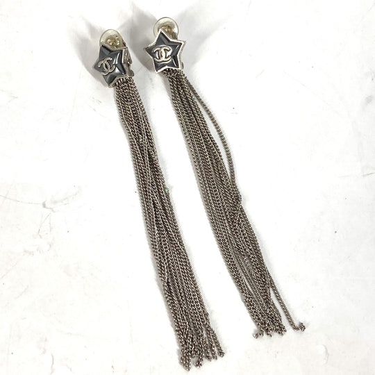 CHANEL Pierce metal Silver A17B COCO Mark Star 10 Chain mens Used Authentic