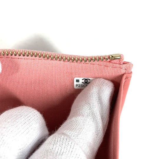 CHANEL Coin case AP3179 Caviar skin pink Matrasse COCO Mark Fragment Case Women Used Authentic