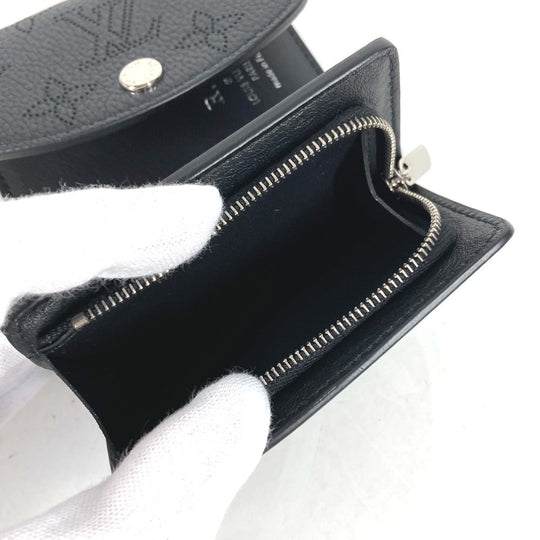 LOUIS VUITTON Trifold wallet M67498 monogram mahina leather black Mahina Portefeuille Iris XS Women Used Authentic