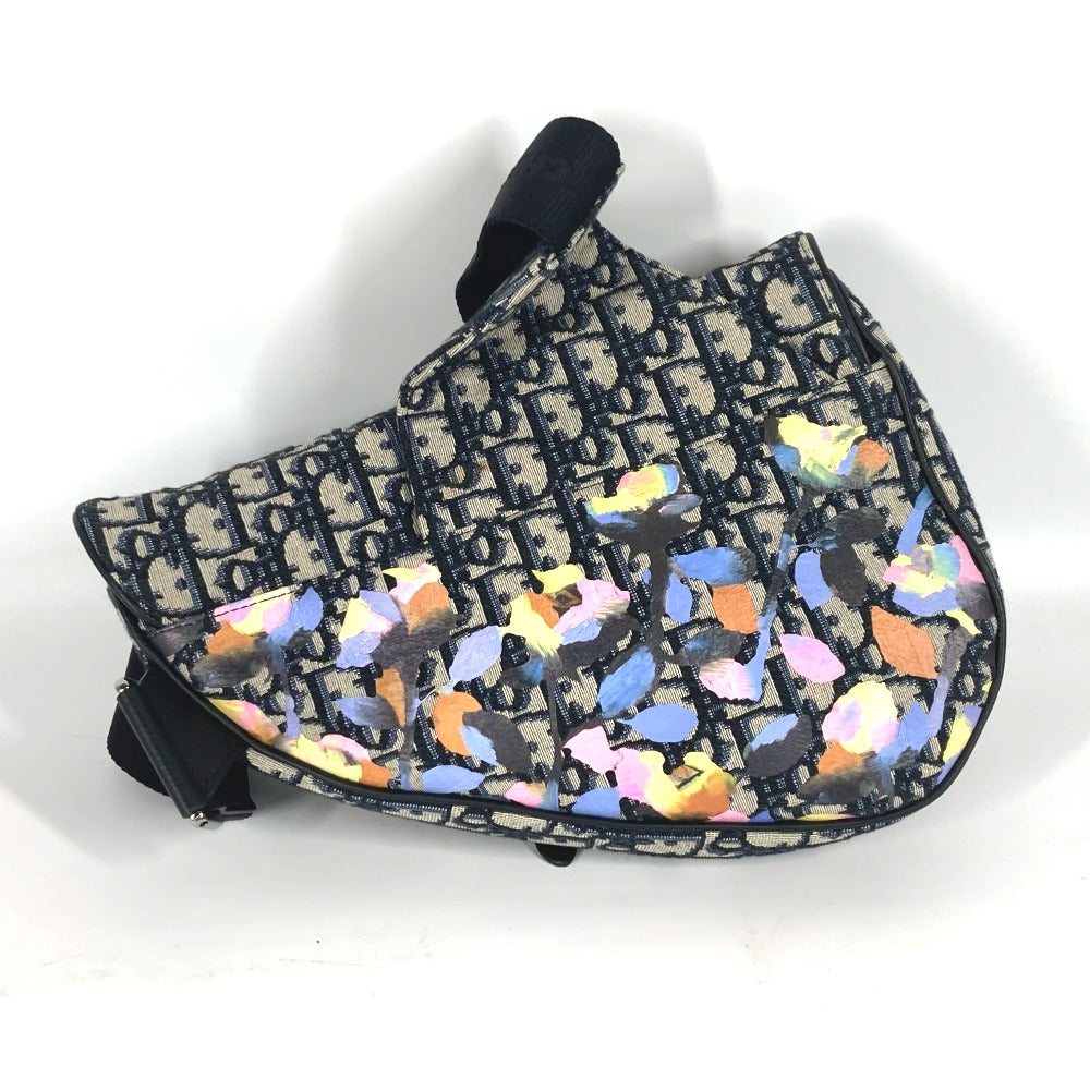 Dior Sling bag Canvas / leather Navy Alex Foxton Oblique Saddle bag mens Used Authentic