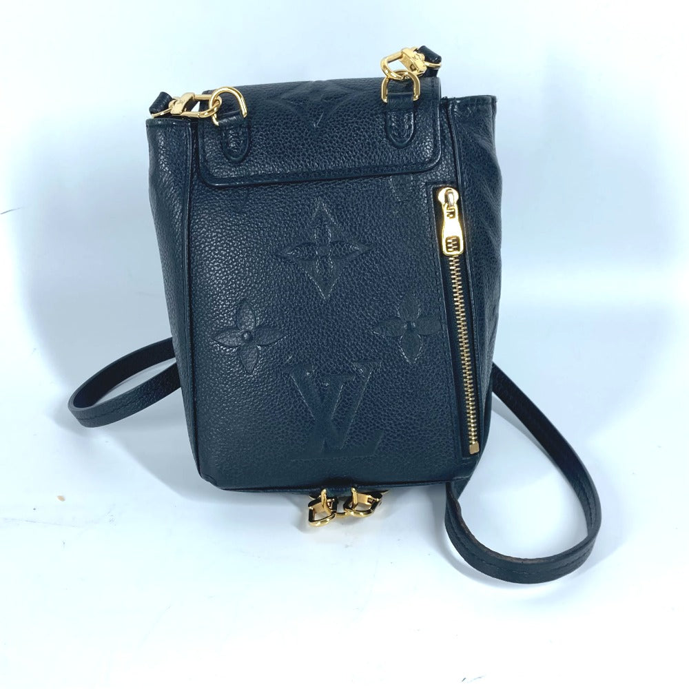LOUIS VUITTON Backpack M80596 Monogram Ann Platt Leather black Monogram Ann Platt Tiny Backpack Women Used Authentic