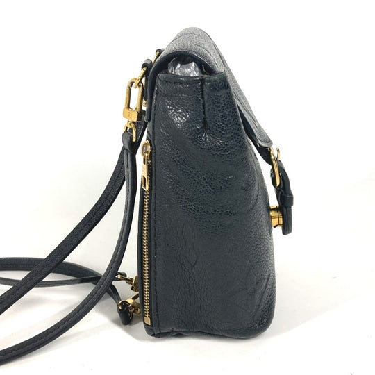 LOUIS VUITTON Backpack M80596 Monogram Ann Platt Leather black Monogram Ann Platt Tiny Backpack Women Used Authentic