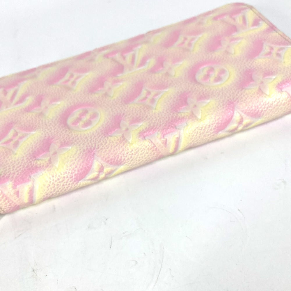 LOUIS VUITTON Long Wallet Purse M81299 Monogram Ann Platt Leather pink Monogram Empreinte Summer Stardust Zippy wallet Women Secondhand Authentic