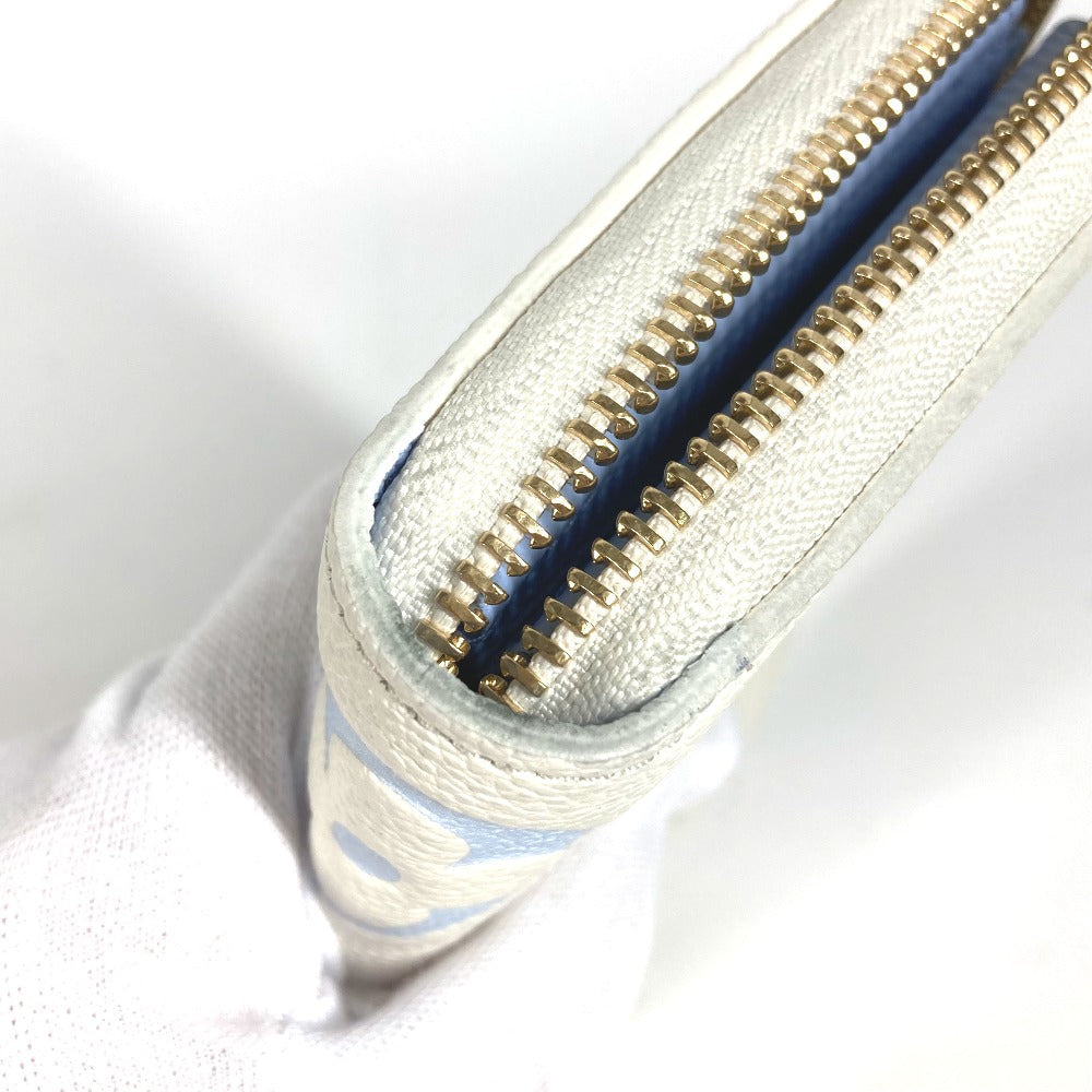 LOUIS VUITTON Long Wallet Purse M83308 Monogram Ann Platt Leather blue Monogram Ann Platt Zippy wallet Women Secondhand Authentic