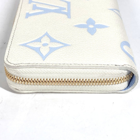 LOUIS VUITTON Long Wallet Purse M83308 Monogram Ann Platt Leather blue Monogram Ann Platt Zippy wallet Women Secondhand Authentic