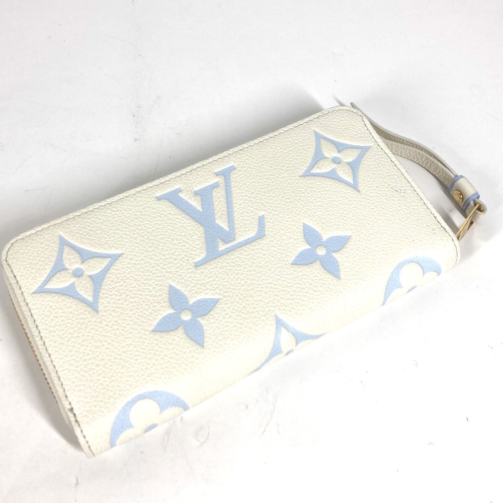 LOUIS VUITTON Long Wallet Purse M83308 Monogram Ann Platt Leather blue Monogram Ann Platt Zippy wallet Women Secondhand Authentic