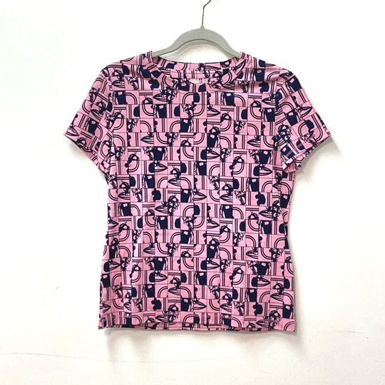 HERMES Short sleeve T-shirt cotton pink apparel short sleeves Brides de Gala en Desolde Women 36 Used Authentic