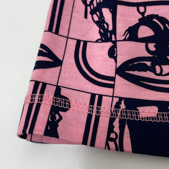 HERMES Short sleeve T-shirt cotton pink apparel short sleeves Brides de Gala en Desolde Women 36 Used Authentic