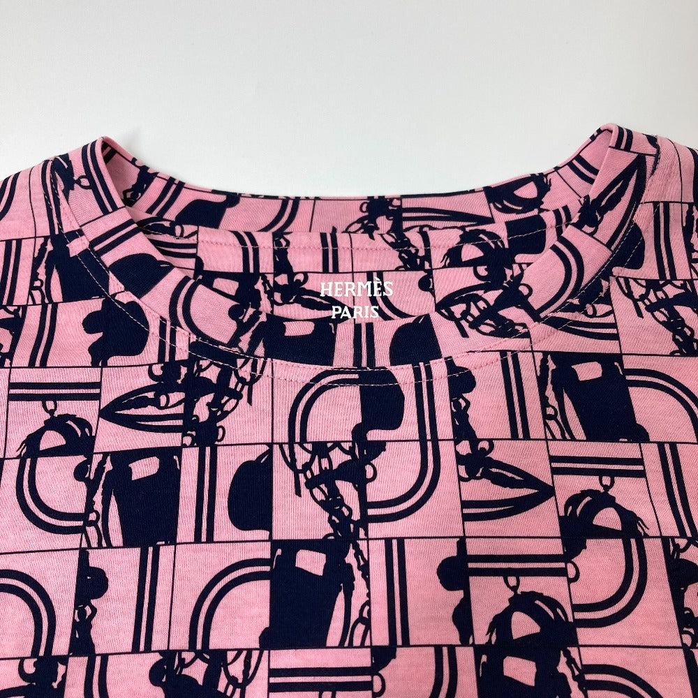 HERMES Short sleeve T-shirt cotton pink apparel short sleeves Brides de Gala en Desolde Women 36 Used Authentic