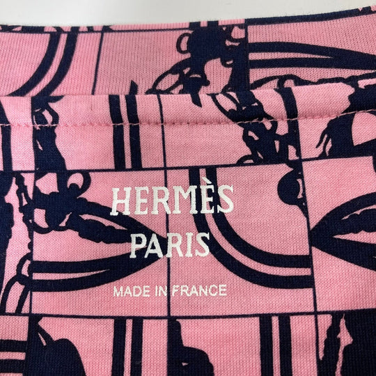 HERMES Short sleeve T-shirt cotton pink apparel short sleeves Brides de Gala en Desolde Women 36 Used Authentic