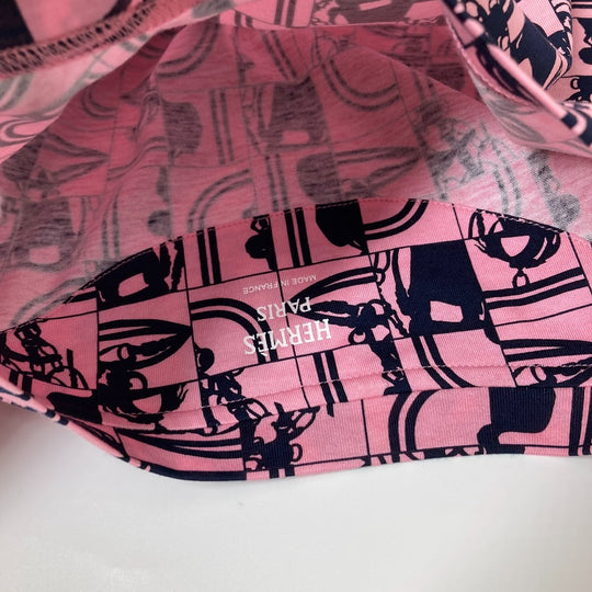 HERMES Short sleeve T-shirt cotton pink apparel short sleeves Brides de Gala en Desolde Women 36 Used Authentic
