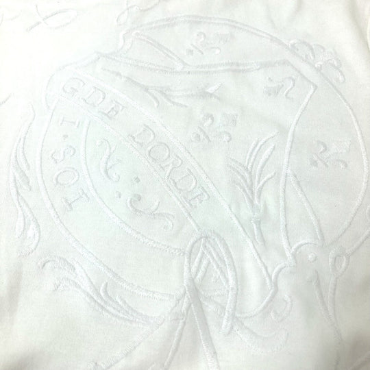 Berluti Short sleeve T-shirt cotton white All-over embroidered scrit T-shirt mens L Used Authentic