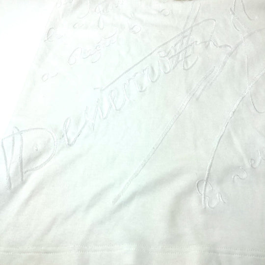 Berluti Short sleeve T-shirt cotton white All-over embroidered scrit T-shirt mens L Used Authentic