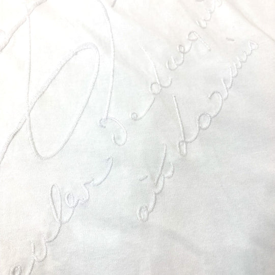 Berluti Short sleeve T-shirt cotton white All-over embroidered scrit T-shirt mens L Used Authentic