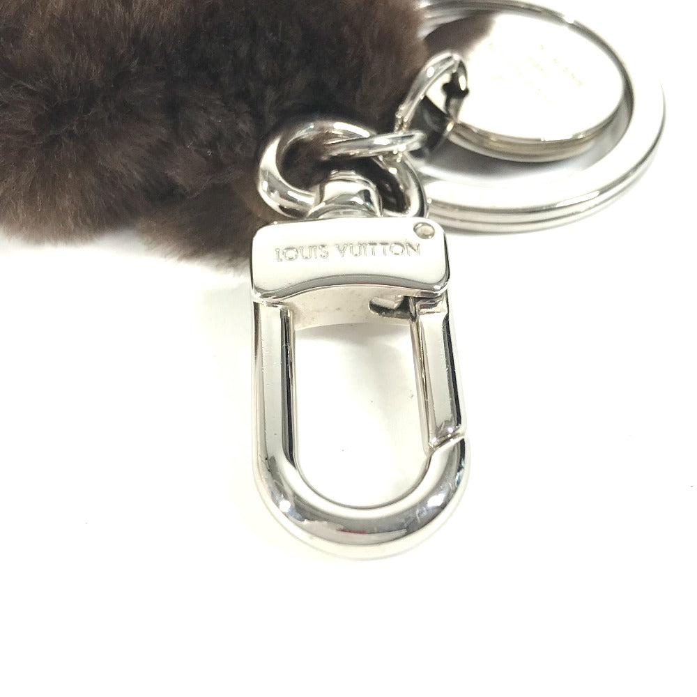 LOUIS VUITTON key ring MP1997 Fur, Leather Brown monkey animal Bijoux Sac Portocle Monkey Women Used Authentic