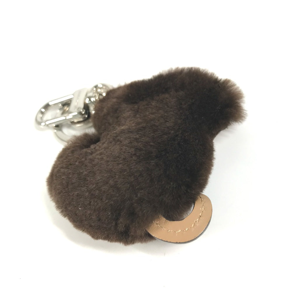 LOUIS VUITTON key ring MP1997 Fur, Leather Brown monkey animal Bijoux Sac Portocle Monkey Women Used Authentic