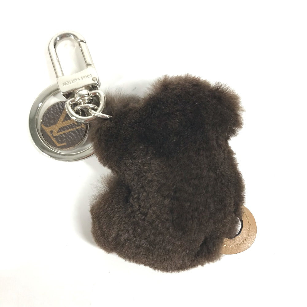 LOUIS VUITTON key ring MP1997 Fur, Leather Brown monkey animal Bijoux Sac Portocle Monkey Women Used Authentic