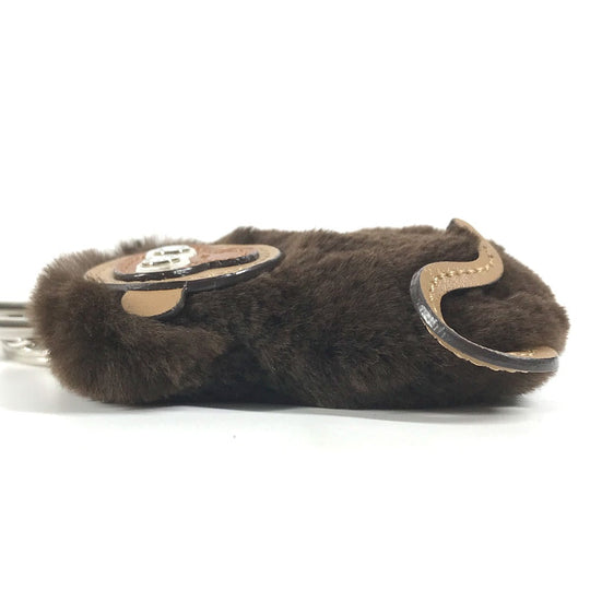 LOUIS VUITTON key ring MP1997 Fur, Leather Brown monkey animal Bijoux Sac Portocle Monkey Women Used Authentic