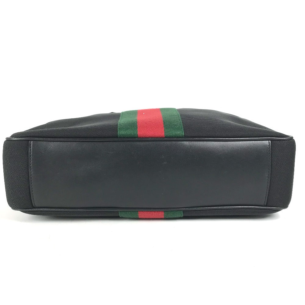 GUCCI Tote Bag 630922 Leather / canvas black Sherry line Business bag Women Used Authentic
