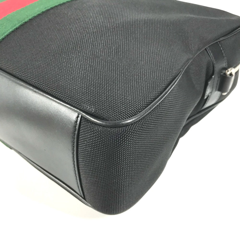 GUCCI Tote Bag 630922 Leather / canvas black Sherry line Business bag Women Used Authentic