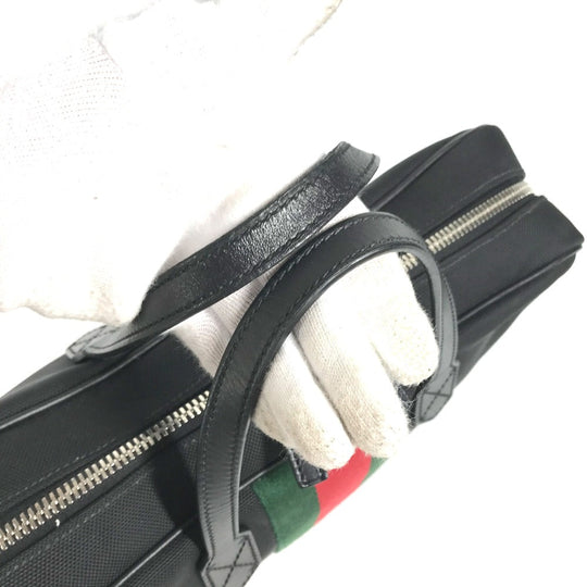 GUCCI Tote Bag 630922 Leather / canvas black Sherry line Business bag Women Used Authentic