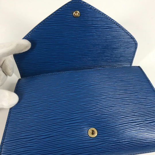 LOUIS VUITTON Clutch bag M52635 Epi Leather blue Epi Art deco Women Used Authentic