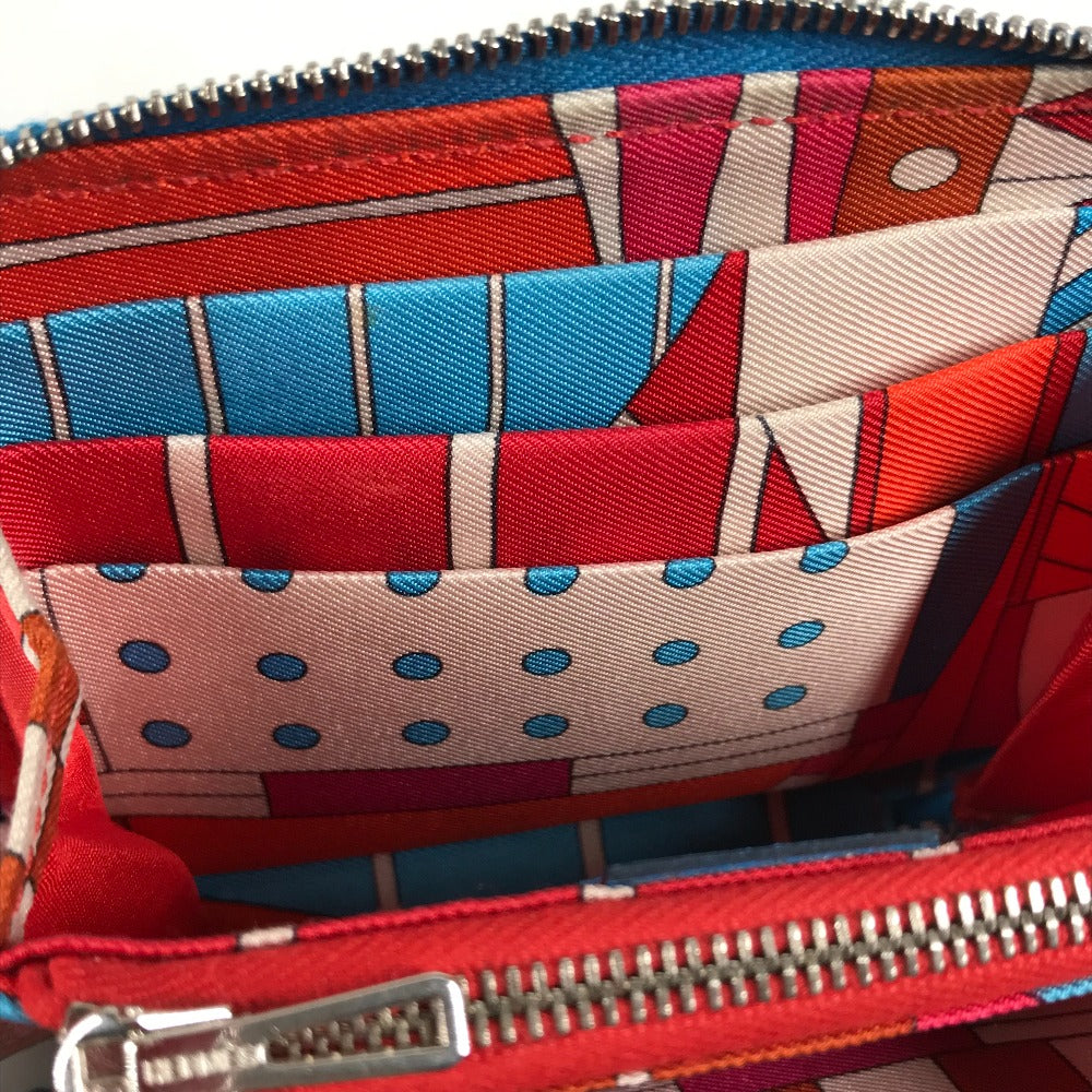 HERMES Folded wallet Epsom blue Compact wallet Azap compact silk in Women Secondhand Authentic