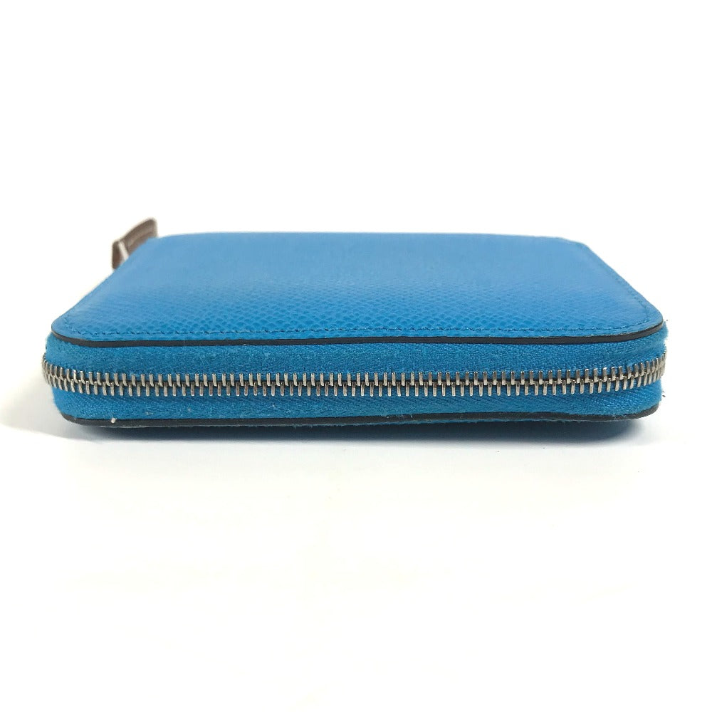 HERMES Folded wallet Epsom blue Compact wallet Azap compact silk in Women Secondhand Authentic