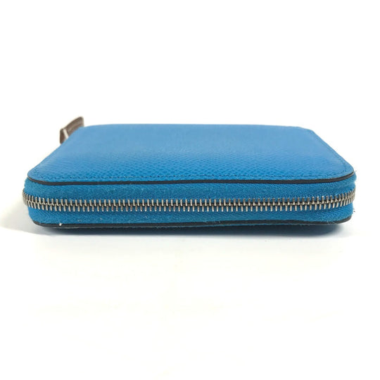 HERMES Folded wallet Epsom blue Compact wallet Azap compact silk in Women Secondhand Authentic