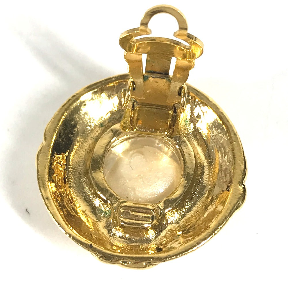 CHANEL Earring metal gold vintage CC COCO Mark 4-row fake pearl Women Used Authentic