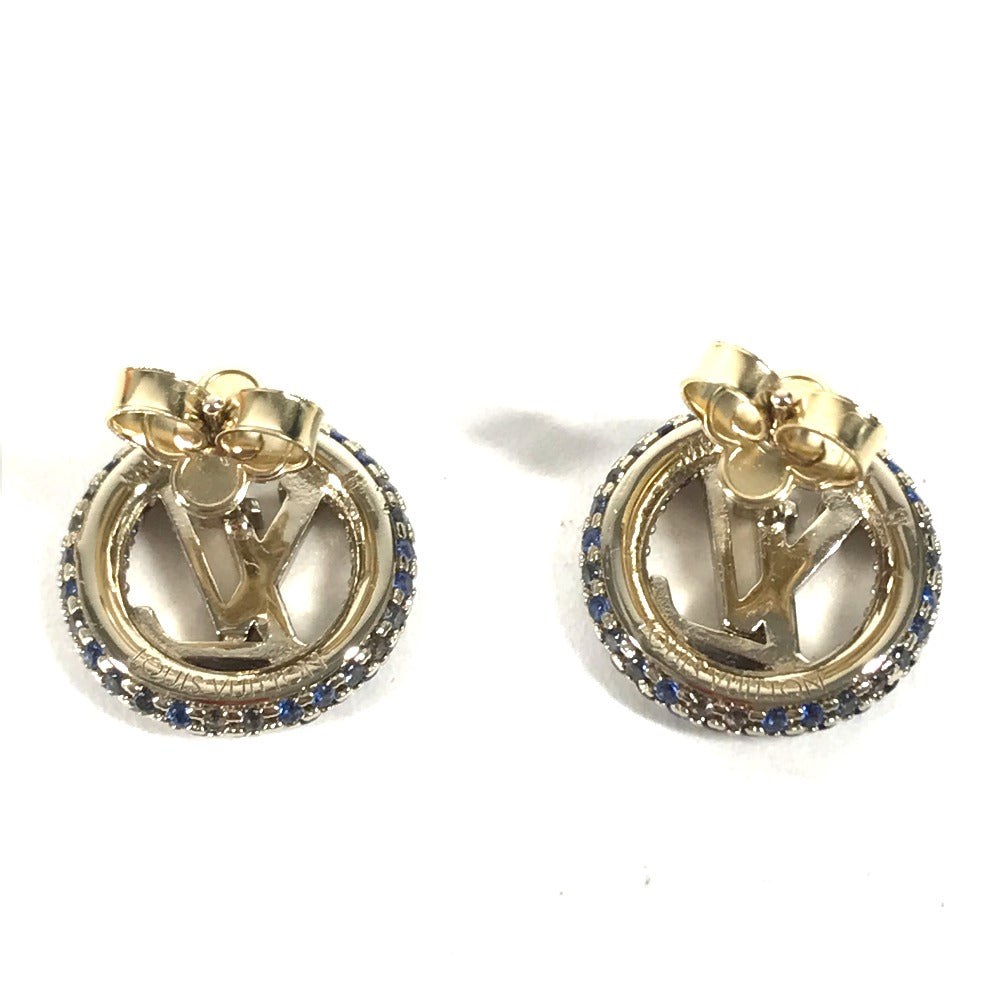 LOUIS VUITTON Pierce M01454 metal gold Rhinestone Pierce Louise Tresor Women Secondhand Authentic