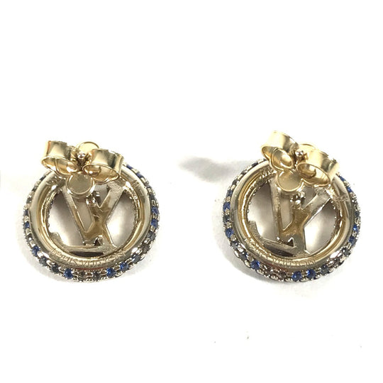 LOUIS VUITTON Pierce M01454 metal gold Rhinestone Pierce Louise Tresor Women Secondhand Authentic