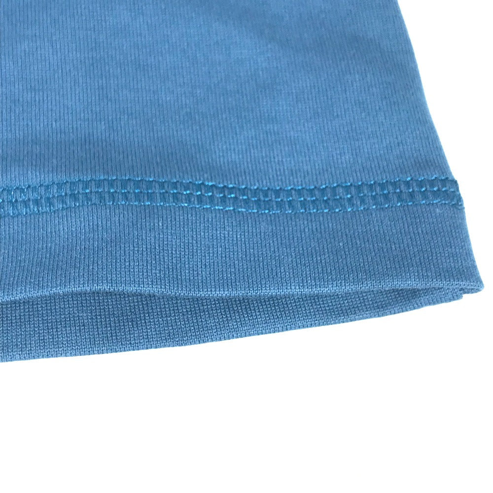 HERMES Short sleeve T-shirt cotton blue apparel tops short sleeves embroidered pocket Women 34 Used Authentic