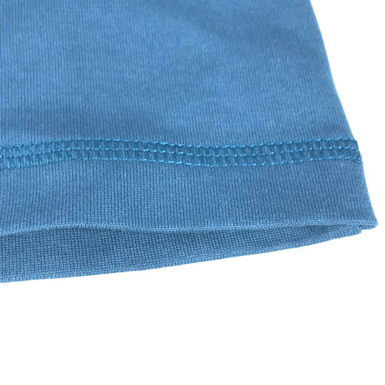 HERMES Short sleeve T-shirt cotton blue apparel tops short sleeves embroidered pocket Women 34 Used Authentic