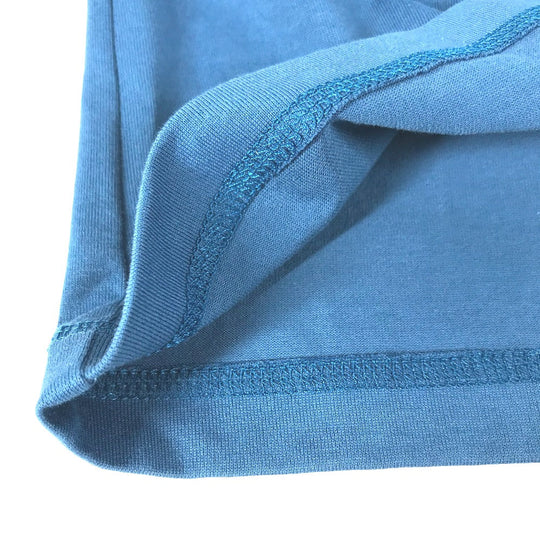 HERMES Short sleeve T-shirt cotton blue apparel tops short sleeves embroidered pocket Women 34 Used Authentic