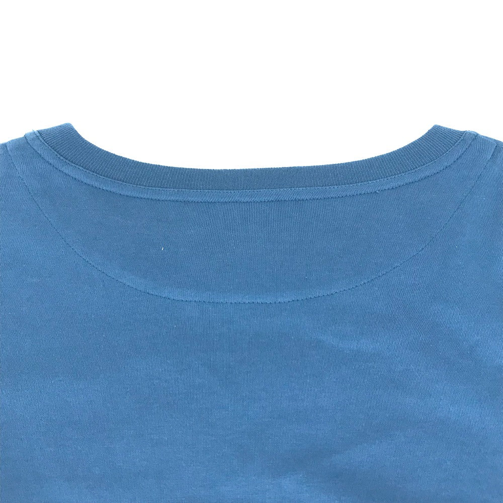 HERMES Short sleeve T-shirt cotton blue apparel tops short sleeves embroidered pocket Women 34 Used Authentic