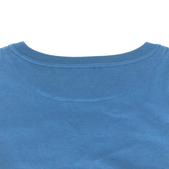HERMES Short sleeve T-shirt cotton blue apparel tops short sleeves embroidered pocket Women 34 Used Authentic