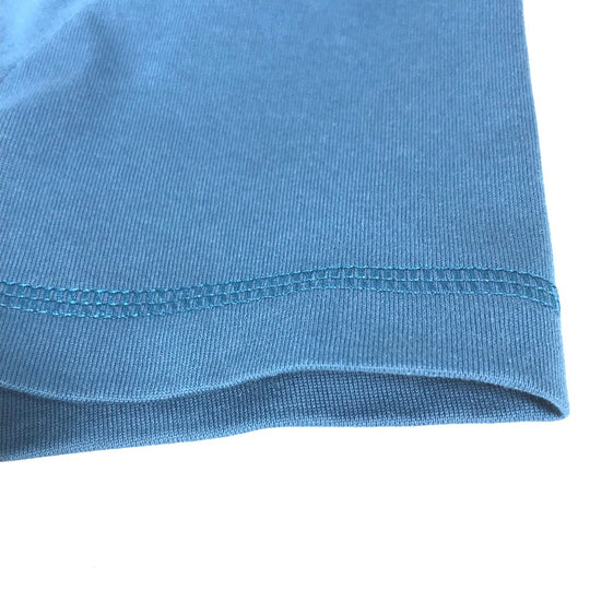 HERMES Short sleeve T-shirt cotton blue apparel tops short sleeves embroidered pocket Women 34 Used Authentic