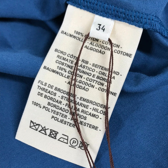 HERMES Short sleeve T-shirt cotton blue apparel tops short sleeves embroidered pocket Women 34 Used Authentic