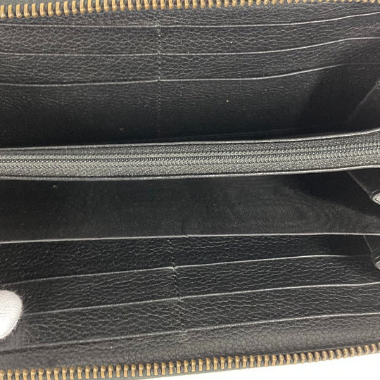 GUCCI Long Wallet Purse 496317 leather black logo mens Used Authentic