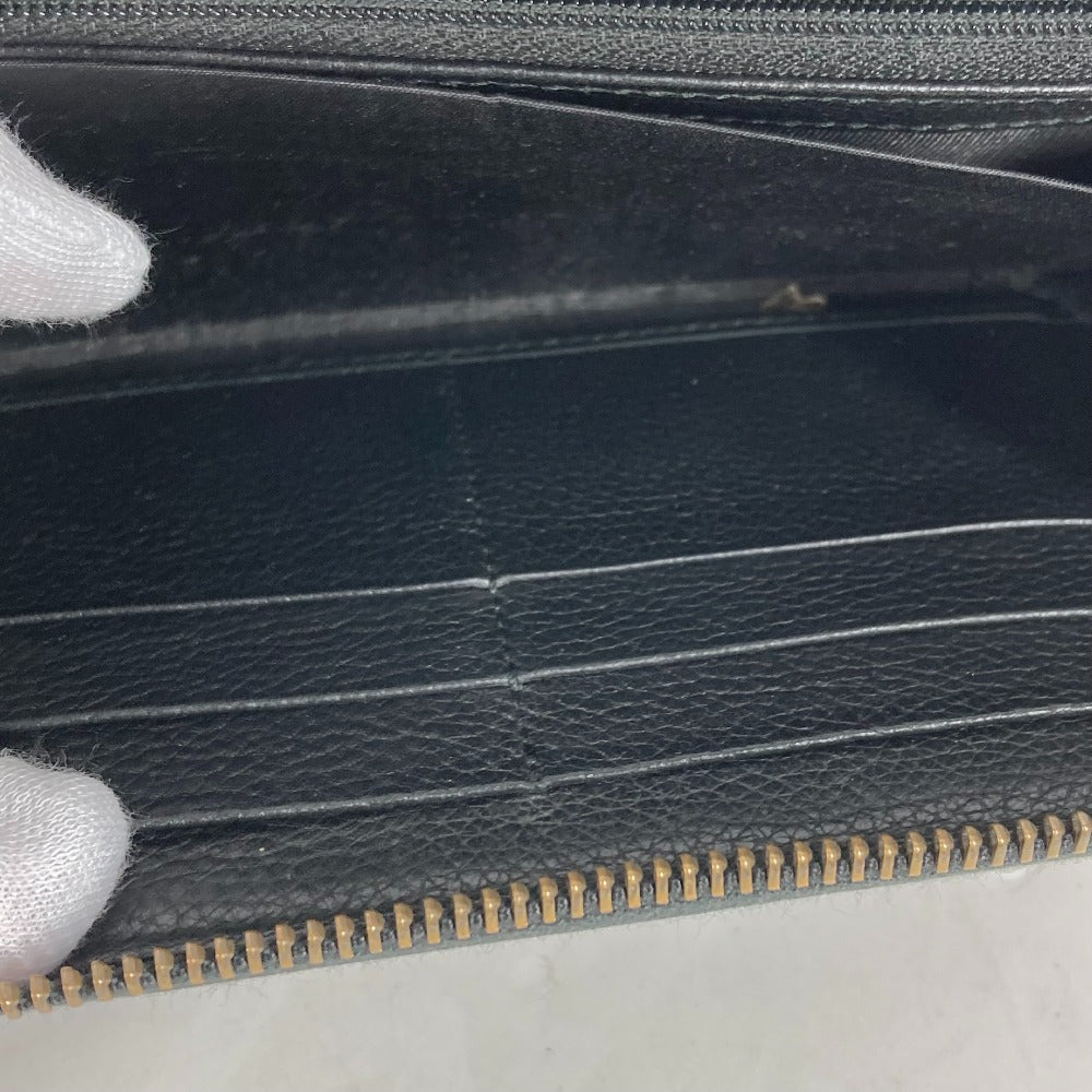 GUCCI Long Wallet Purse 496317 leather black logo mens Used Authentic