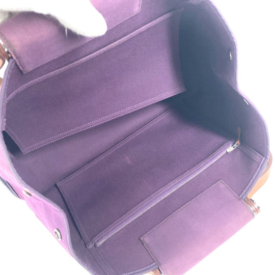 HERMES Tote Bag Leather / canvas purple Kabak Elan PM Women Used Authentic