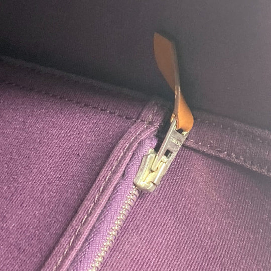 HERMES Tote Bag Leather / canvas purple Kabak Elan PM Women Used Authentic