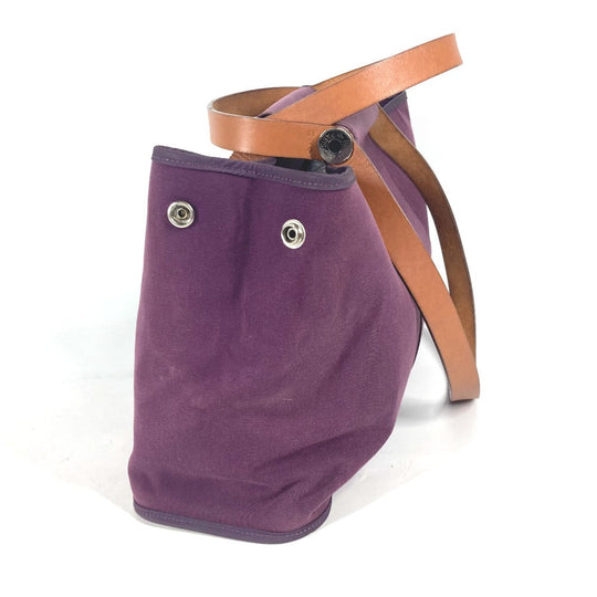HERMES Tote Bag Leather / canvas purple Kabak Elan PM Women Used Authentic