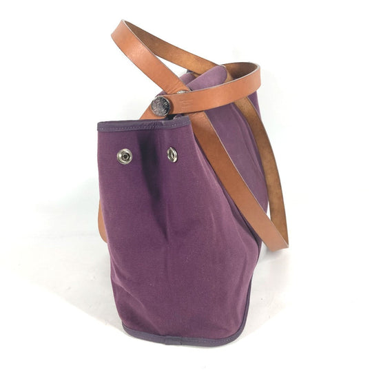 HERMES Tote Bag Leather / canvas purple Kabak Elan PM Women Used Authentic